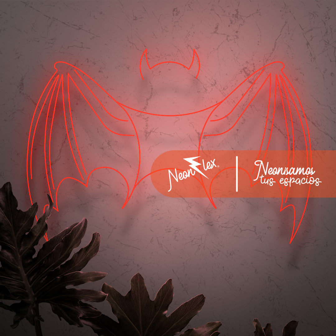 Alas Demonio en neon 151x97 cm My Store