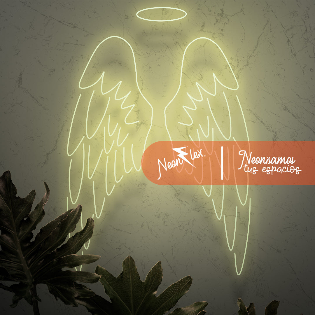 Alas Angelicales en neon 60x73 cm