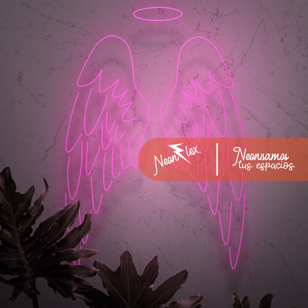 Alas Angelicales en neon 60x73 cm