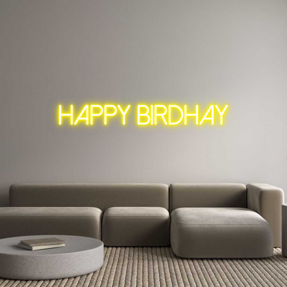 Neonflex® Happy birdhay Neonflex | Avisos en Neónflex | avisos personalizados en neonled